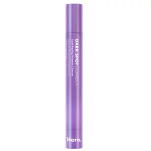 Hero Dark Spot Correct Lightning Wand serum punktowe z witaminą C w fioletowym aplikatorze i opakowaniu na jasnym tle.