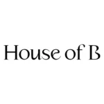 Logo marki House of B w eleganckiej czarnej czcionce na białym tle.