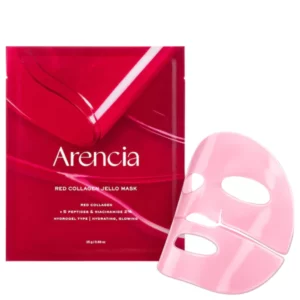 Arencia Red Collagen Jello Mask – hydrożelowa maska do twarzy z czerwonym kolagenem, peptydami i niacynamidem, opakowanie produktu
