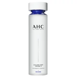 AHC Hyaluro-Deep Volume 5 Treatment Essence – esencja do twarzy z efektem głębokiego nawodnienia, odpowiednia do skóry wrażliwej i wymagającej regeneracji.