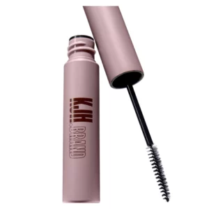 Minimalistyczne opakowanie KJH.Brand Nano Set Brow Gel z wykręconą szczoteczką nano, prezentujące elastyczną formułę do modelowania, unoszenia i długotrwałego utrwalenia brwi.