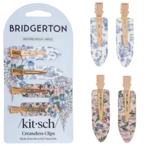 Kitsch x Bridgerton Creaseless Hair Clips 4 sztuki – ozdobne spinki do włosów bez odgniatania, motyw florystyczny, mocne trzymanie i elegancki design inspirowany serialem Bridgerton.