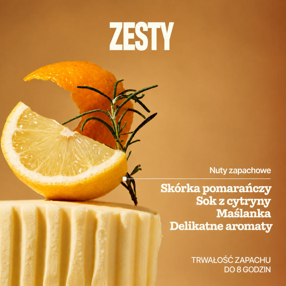 Knock Zesty Melt In Body Toner (2) Knock Zesty Melt In Body Toner - cytrusowy tonik do ciała o nutach skórki pomarańczy, soku z cytryny, maślanki i delikatnych aromatów, z trwałością zapachu do 8 godzin.