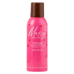 Messy by Alli Webb Silky Dry Shampoo – suchy szampon w różowym opakowaniu z gwiazdkami, 200 ml.