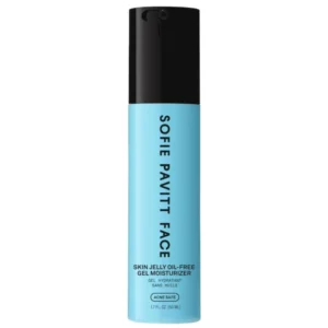 Sofie Pavitt Face Skin Jelly Oil-Free Gel Moisturizer lekki żelowy krem nawilżający bez olejów packshot kosmetyku do cery trądzikowej.