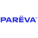 Logotyp marki kosmetycznej Pareva wypośrodkowany na białym tle.