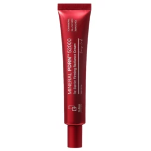 Czerwona tubka kremu Mineral PDRN 52000 – minimalistyczny packshot produktu do codziennej pielęgnacji skóry.