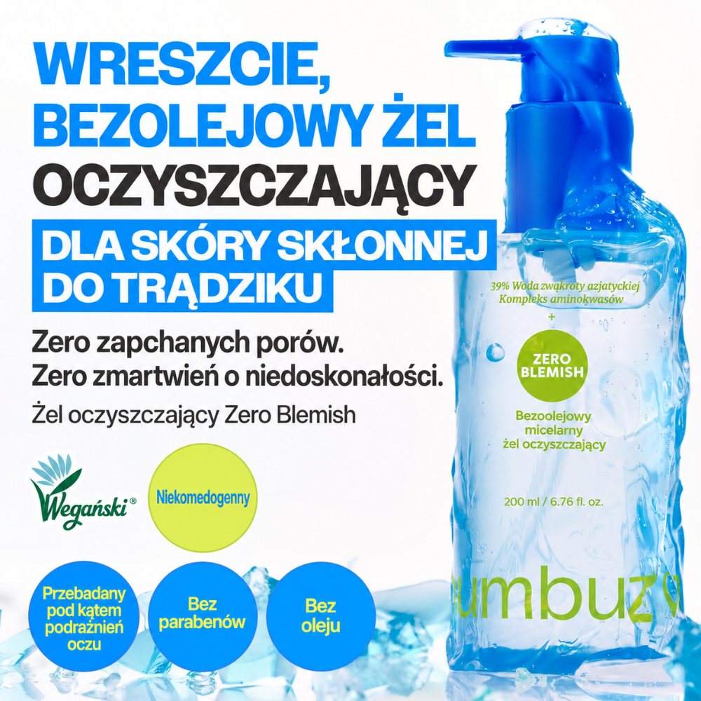 Numbuzin Zero Blemish Oil-Free Micellar Cleansing Jelly Numbuzin Zero Blemish Cleansing Jelly - beztłuszczowe oczyszczanie twarzy