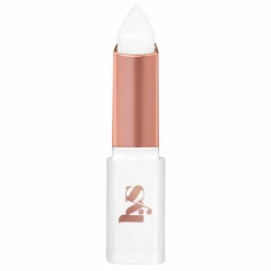 Na zdjęciu znajduje się otwarty LYS Beauty Secure Skin Blurring + Prep Primer Stick w białym opakowaniu z różowozłotym wykończeniem, pokazany frontem na białym tle.