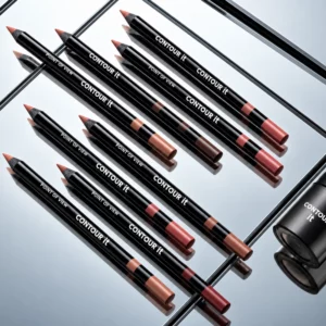 Zestaw kredek do ust Point of View Contour It w kilku odcieniach – kredki konturujące do ust na minimalistycznym tle