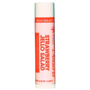 Grafika ukazuje Vacation SPF 30 Lip Balm Sunscreen na ciemnym tle.