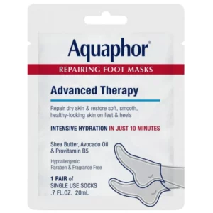 Aquaphor Repairing Foot Masks Advanced Therapy - intensywnie nawilżająca maska w formie skarpetek do suchych stóp i pięt z masłem shea, olejem z awokado i prowitaminą B5, kuracja na 10 minut.