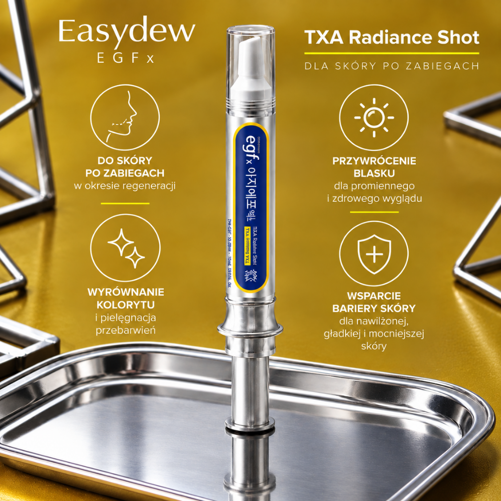Easydew EGFx TXA Radiance Shot - równy koloryt i promienna skóra po zabiegach (3) Easydew EGFx TXA Radiance Shot - cera promienna jak Ty