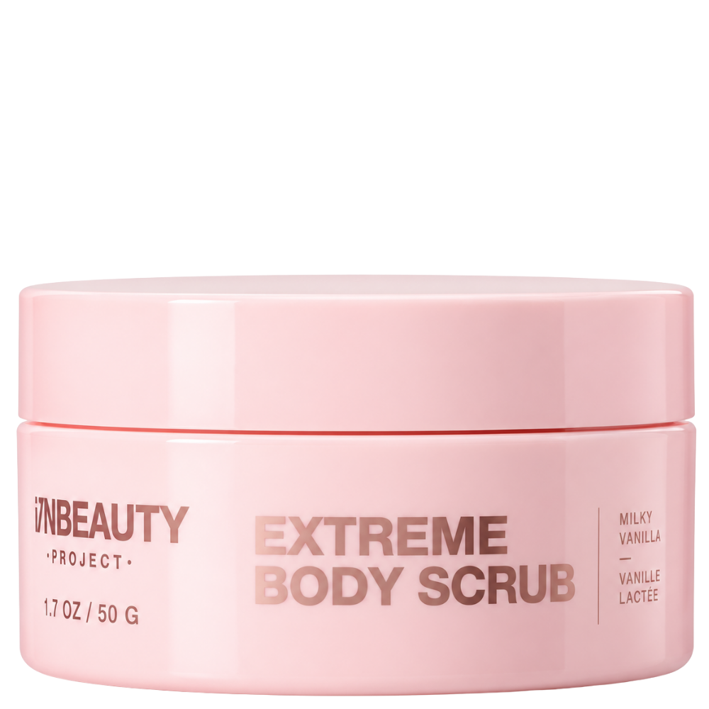 INNBEAUTY PROJECT Extreme Body Scrub INNBEAUTY PROJECT Extreme Body Scrub Milky Vanilla - puszysty mikro-cukrowy peeling do ciała w różowym słoiczku, 50 g.