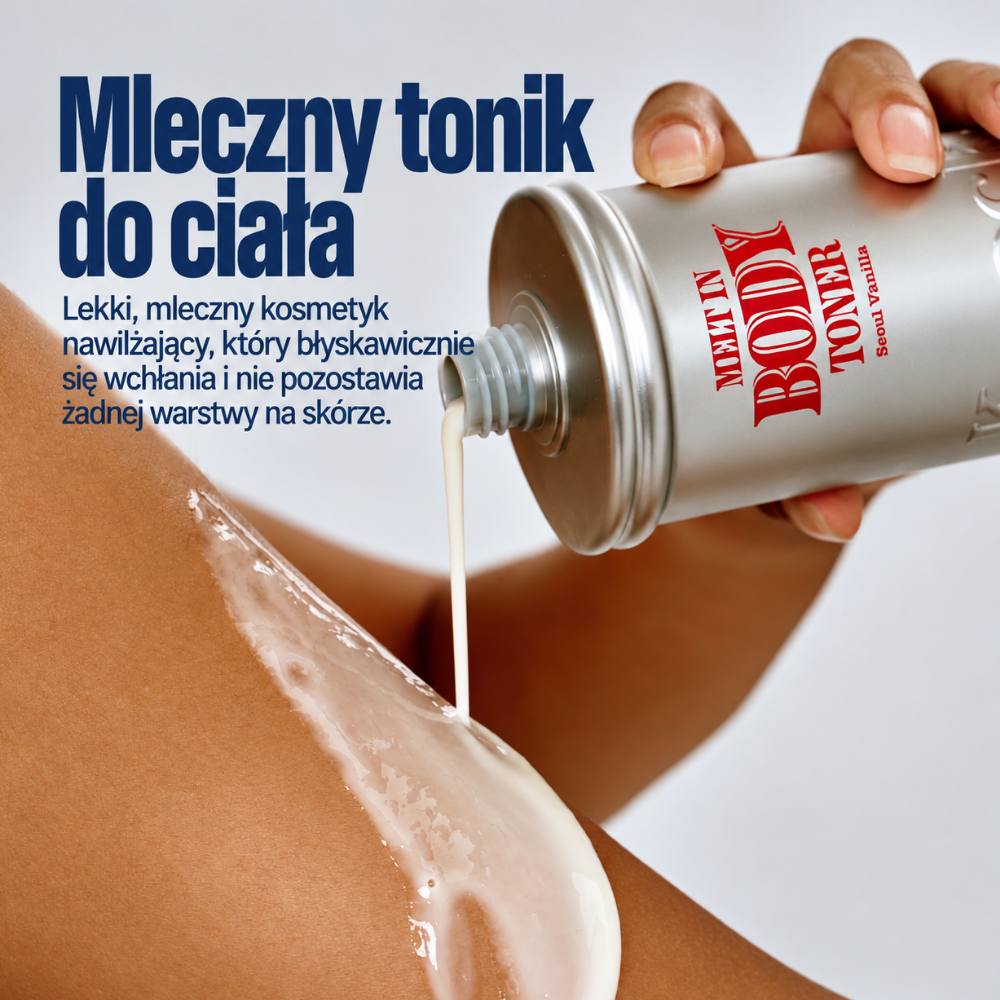 Knock Seoul Vanilla Melt In Body Toner (3) Knock Seoul Vanilla Melt In Body Toner aplikowany na skórę - lekka, mleczna konsystencja szybko się wchłania i pozostawia skórę nawilżoną.