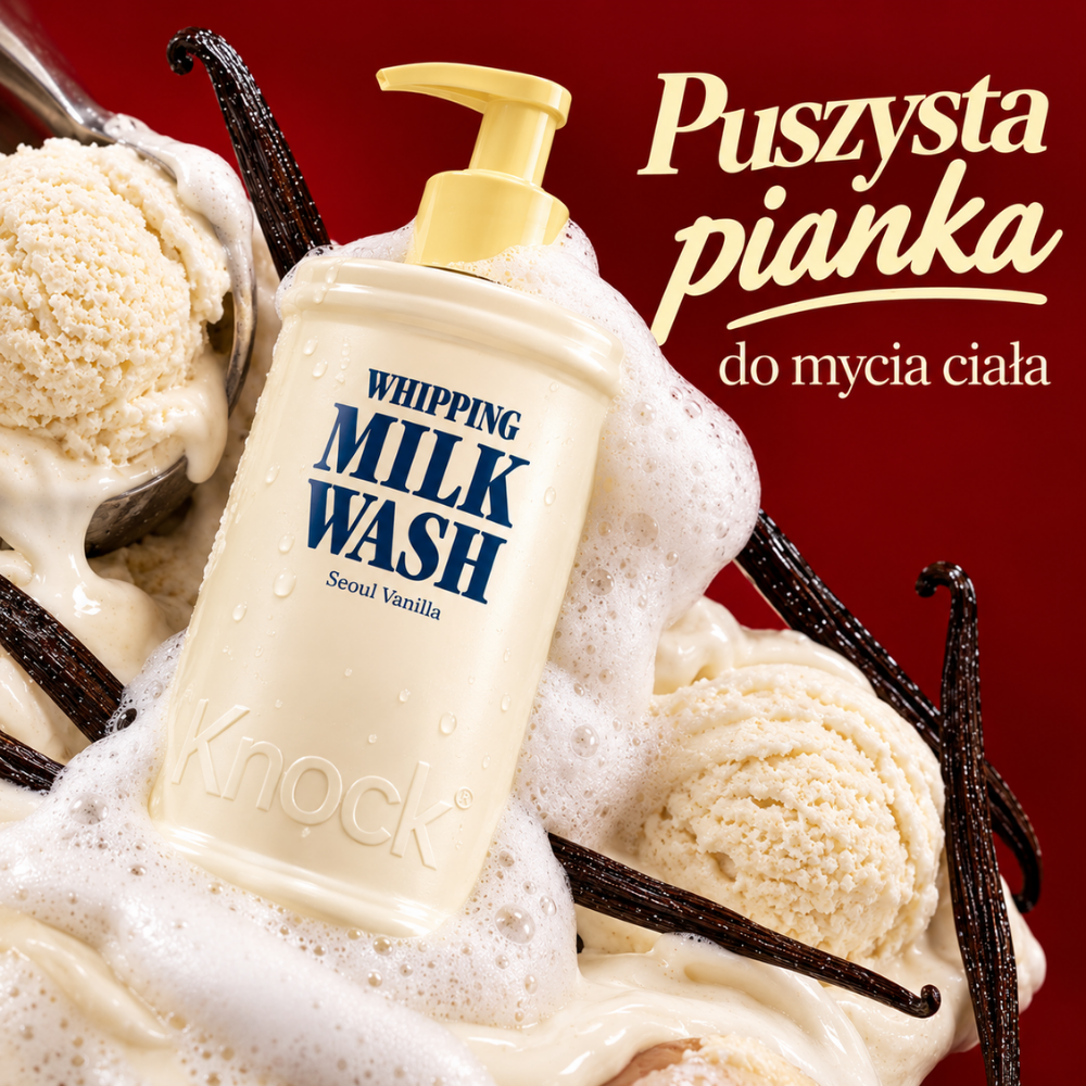 Knock Seul Vanilla Whipping Milk Wash (3) Knock Seul Vanilla Whipping Milk Wash - mleczna pianka do mycia ciała