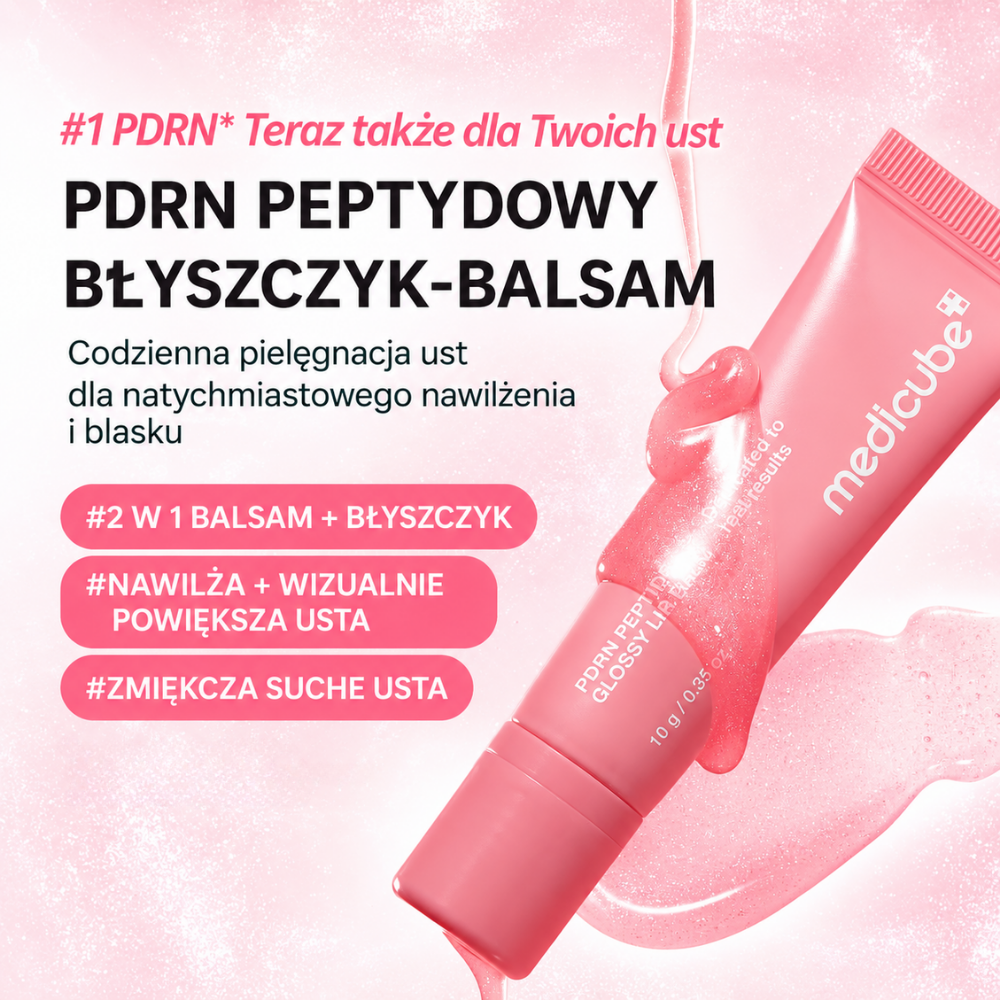 Medicube PDRN Peptide Glossy Lip Balm Medicube PDRN Peptide Glossy Lip Balm - pielęgnacyjny balsam i błyszczyk 2 w 1 z PDRN, który nawilża, zmiękcza i nadaje ustom szklisty blask.