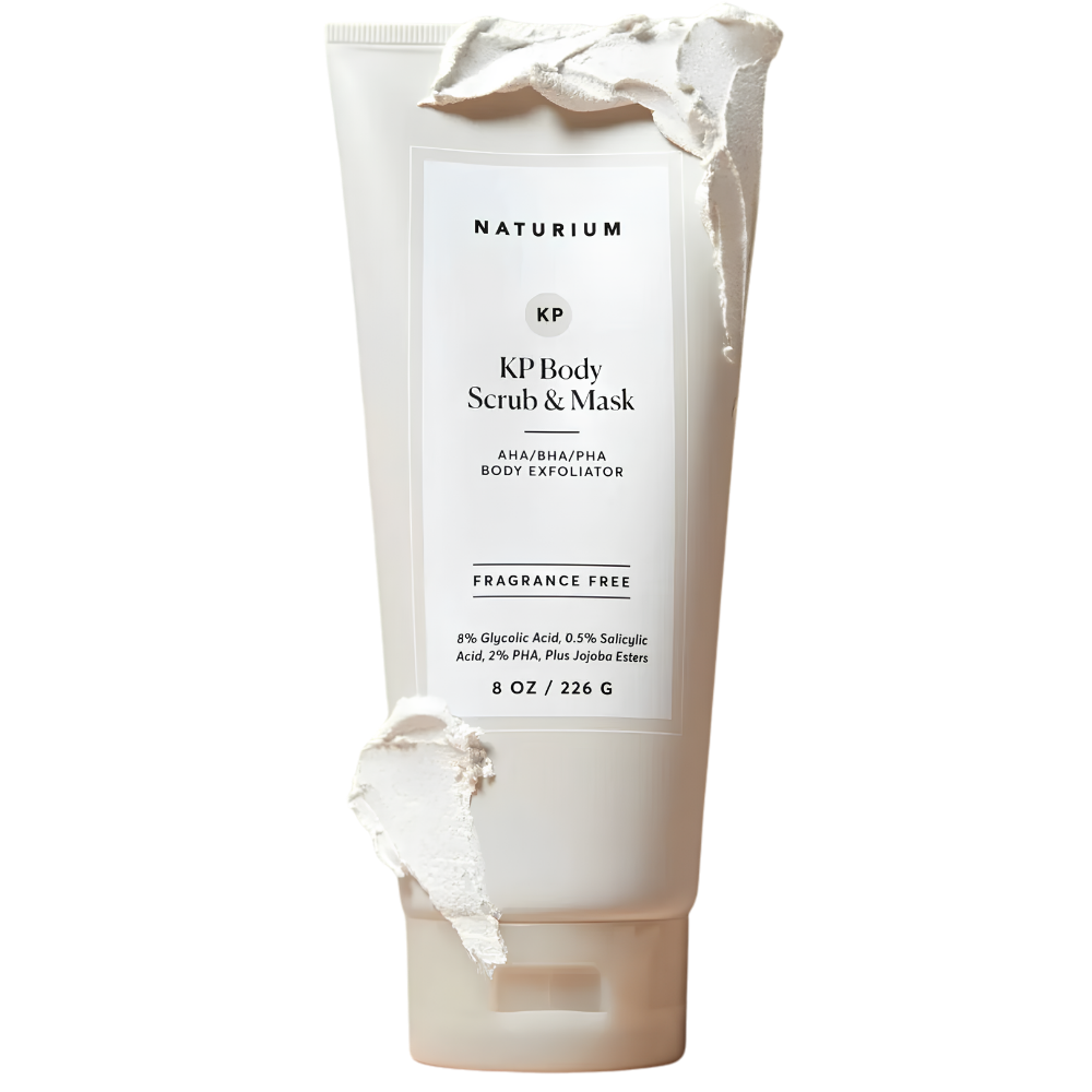 Naturium KP Body Scrub & Mask Naturium KP Body Scrub & Mask - peeling i maska do ciała AHA/BHA/PHA na rogowacenie okołomieszkowe, szorstkość i nierówną teksturę skóry, 226 g.