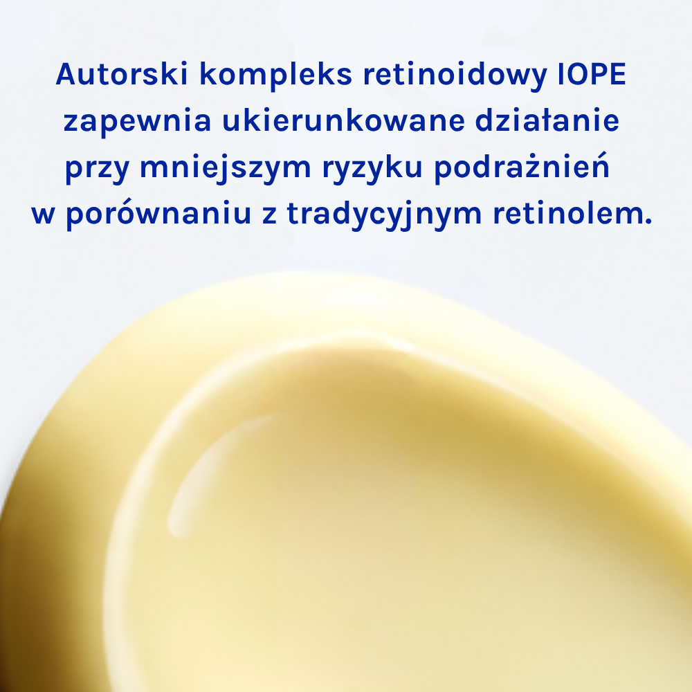 IOPE Expert Retinol Reti-Jection Serum 2% IOPE Expert Retinol Reti-Jection Serum 2% zbliżenie na kremową konsystencję produktu.