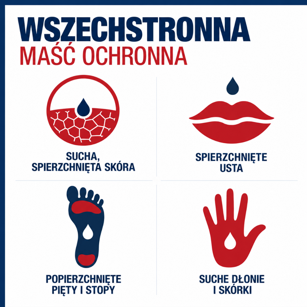 Aquaphor Healing Ointment Advanced Therapy (4) Aquaphor Healing Ointment Advanced Therapy - wielozadaniowa maść ochronna do suchej i spierzchniętej skóry, ust, popękanych pięt i stóp oraz suchych dłoni i skórek.