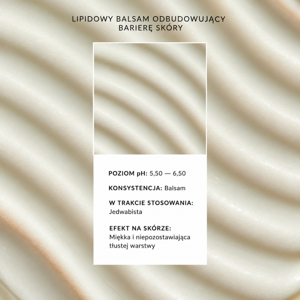 Naturium Bio Lipid Restoring Body Lotion - lipidowy balsam odbudowujący barierę skóry (4) Naturium Bio-Lipid Restoring Body Lotion - konsystencja i wykończenie - zbliżenie jedwabistej konsystencji lipidowego balsamu do ciała Naturium o pH 5,50-6,50, pozostawiającego skórę miękką bez tłustej warstwy.