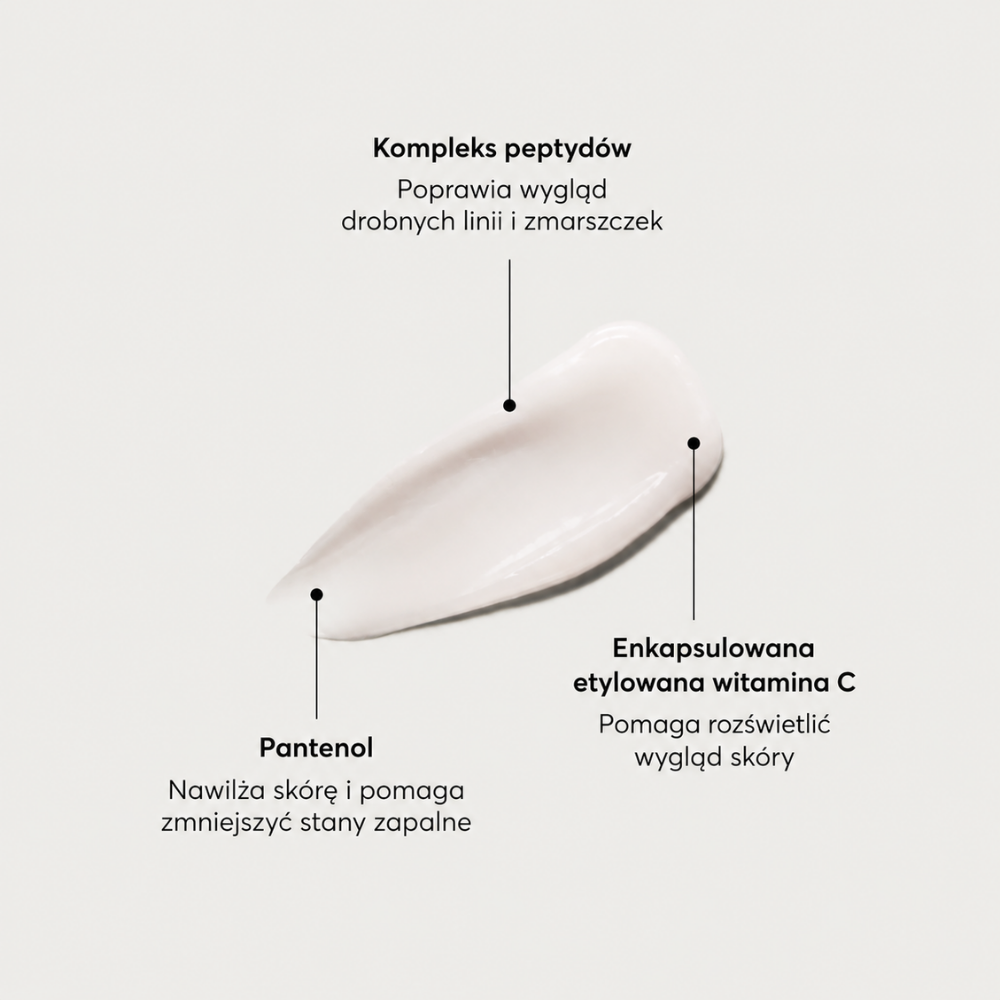 Naturium Multi Peptide Moisturizer - peptydowy krem wygładzająco-odżywczy (2) Naturium Multi-Peptide Moisturizer - kluczowe składniki: kompleks peptydów, pantenol i enkapsulowana etylowana witamina C wspierające wygładzenie, nawilżenie i bardziej promienny wygląd skóry.
