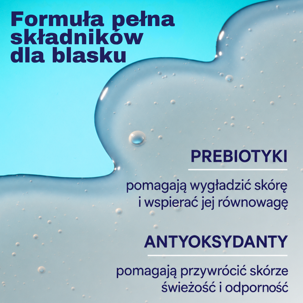 Tula The Cult Classic Face Cleanser Fragrance Free (3) TULA The Cult Classic Face Cleanser Fragrance Free - grafika przedstawiająca formułę żelu do mycia twarzy z prebiotykami i antyoksydantami, wspierającymi równowagę skóry i jej świeży wygląd.