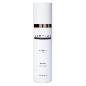 Butelka serum Drmtlgy Vitamin C5 Renew na jasnym tle, serum rozjaśniające i wygładzające skórę.