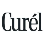 Na obrazku znajduje się logo marki Curel, przedstawiające nazwę marki zapisaną elegancką czcionką, z charakterystycznym akcentem na literze "e".