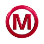 Na zdjęciu znajduje się logo marki Marylia Scott Cosmetics, składające się z czerwonej litery "M" otoczonej czerwonym okręgiem na białym tle.