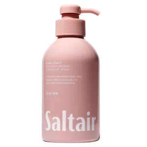 Saltair Coral Coast Skin Moisturizing Serum Body Wash – nawilżający żel pod prysznic w różowej butelce z pompką.