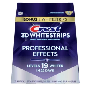 Paski wybielające Crest 3D Whitestrips Professional Effects – wybielanie zębów nawet o 19 odcieni w 22 dni, zestaw 20 zabiegów + 2 gratis.