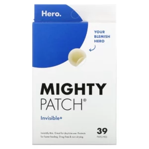 Opakowanie plastrów na wypryski Mighty Patch Invisible marki Hero, na białym tle.