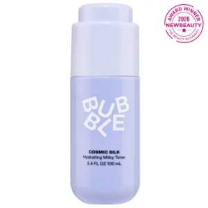 BUBBLE Cosmic Silk Hydrating Milky Toner 100 ml – nawilżający tonik mleczny do twarzy, fioletowe opakowanie, award winner NewBeauty 2026