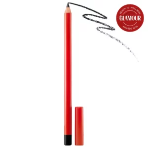 Hung Vanngo Beauty Soft Velvet Creamy Kohl Eyeliner – czarna kredka do oczu w czerwonej oprawie z widocznym swatchem na jasnym tle, precyzyjny eyeliner o miękkiej formule
