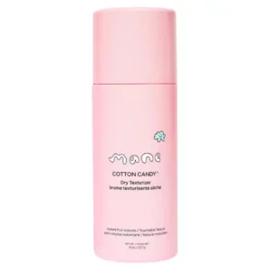 Różowa butelka Mane Cotton Candy Dry Texturizer w wersji pełnowymiarowej 8 oz (227 g) na białym tle.