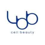 Logo marki LBB Cell Beauty (La Boutique Bleue) przedstawiające stylizowany, niebieski napis „lbb” o miękkich, zaokrąglonych liniach, z umieszczonym poniżej napisem „cell beauty” na białym tle.