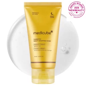 Medicube Turmeric Night Wrapping Mask 75 ml – nocna maska z kurkumą, witaminą C i retinolem, rozświetlenie i regeneracja skóry