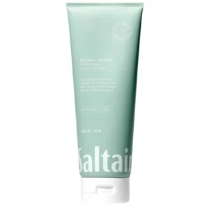 Pojedyncza tuba Saltair Retinol Revive Overnight Body Lotion sfotografowana na białym tle – zdjęcie produktowe w stylu e-commerce, podkreślające czystość i nowoczesność opakowania.