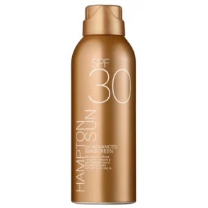 Hampton Sun UV Advanced Mist SPF 30 – pełnowymiarowa mgiełka przeciwsłoneczna w sprayu.