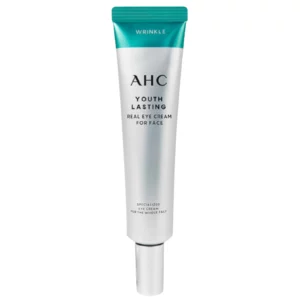 Tubka kremu pod oczy AHC Youth Lasting Real Eye Cream na białym tle.