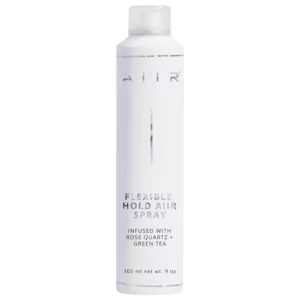 Aiir Flexible Hold Aiir Spray 300 ml – lakier do włosów o elastycznym utrwaleniu na białym tle.