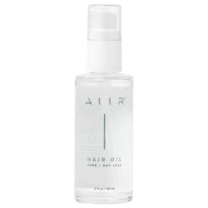 AIIR Hair Oil Jade + Bay Leaf – minimalistyczne opakowanie olejku do włosów na białym tle.