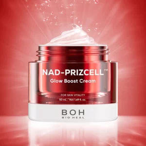 Bioheal Boh NAD-Prizcell Glow Boost Cream – krem rozświetlający z efektem energii i gładkiej skóry.