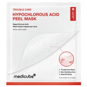 Medicube Hypochlorous Acid Peel Mask – widok frontu opakowania, koreańska maska oczyszczająca i łagodząca skórę.