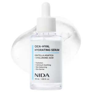 NIDA Cica-Hyal Hydrating Serum z centellą azjatycką i kwasem hialuronowym – serum kojące i intensywnie nawilżające skórę.
