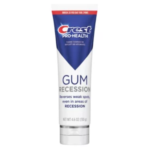 Crest Pro-Health Gum Recession – pasta do zębów na cofające się dziąsła, 24h ochrona antybakteryjna i wzmocnienie szkliwa.