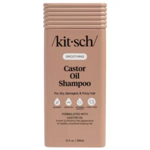Kitsch Smoothing Castor Oil Shampoo 355 ml – wygładzający szampon do włosów suchych i puszących się z olejem rycynowym.