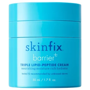 Skinfix Barrier+ Triple Lipid-Peptide Cream - opakowanie produktu - niebieski słoiczek intensywnie nawilżającego kremu Skinfix Barrier+ z lipidami i peptydami,