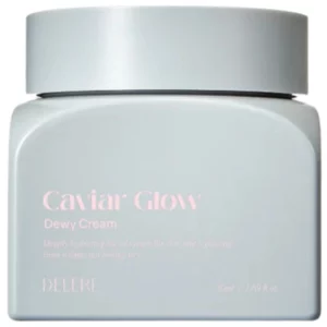 Delere Caviar Glow Serum w słoiczku zamkniętym pokeywką.